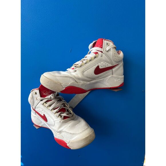 Nike Air Flight Lite Mid White University Red Pippen SZ 7.5 - Picture 4 of 7